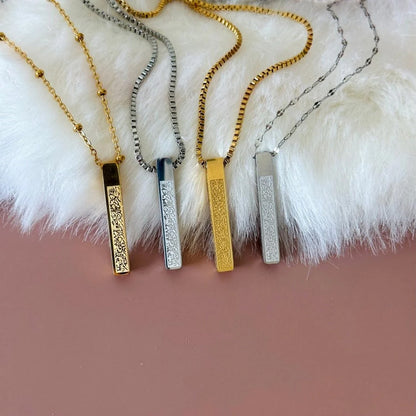 Ayatul Kursi Islamic Bar Block Necklace